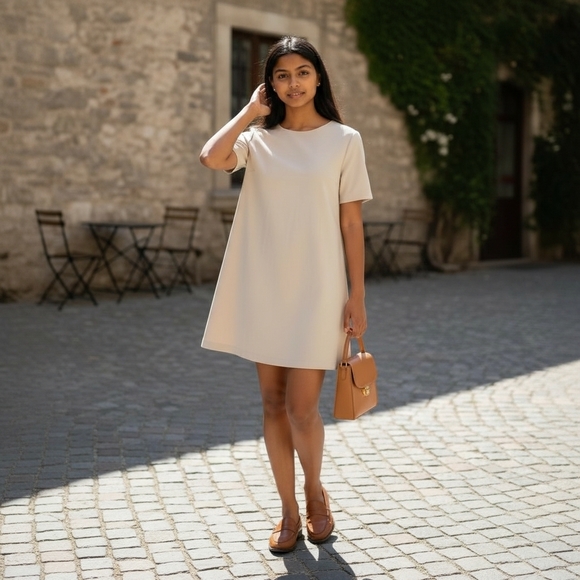 Harris Wharf London Minimalist Cream Shift Dress Size 44 IT Women's Size 8 - Picture 8 of 9